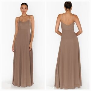 NEW WITH TAGS SHOW ME YOUR MUMU WEDDINGS FAITH MAXI DRESS CHIFFON DUNE BROWN XL